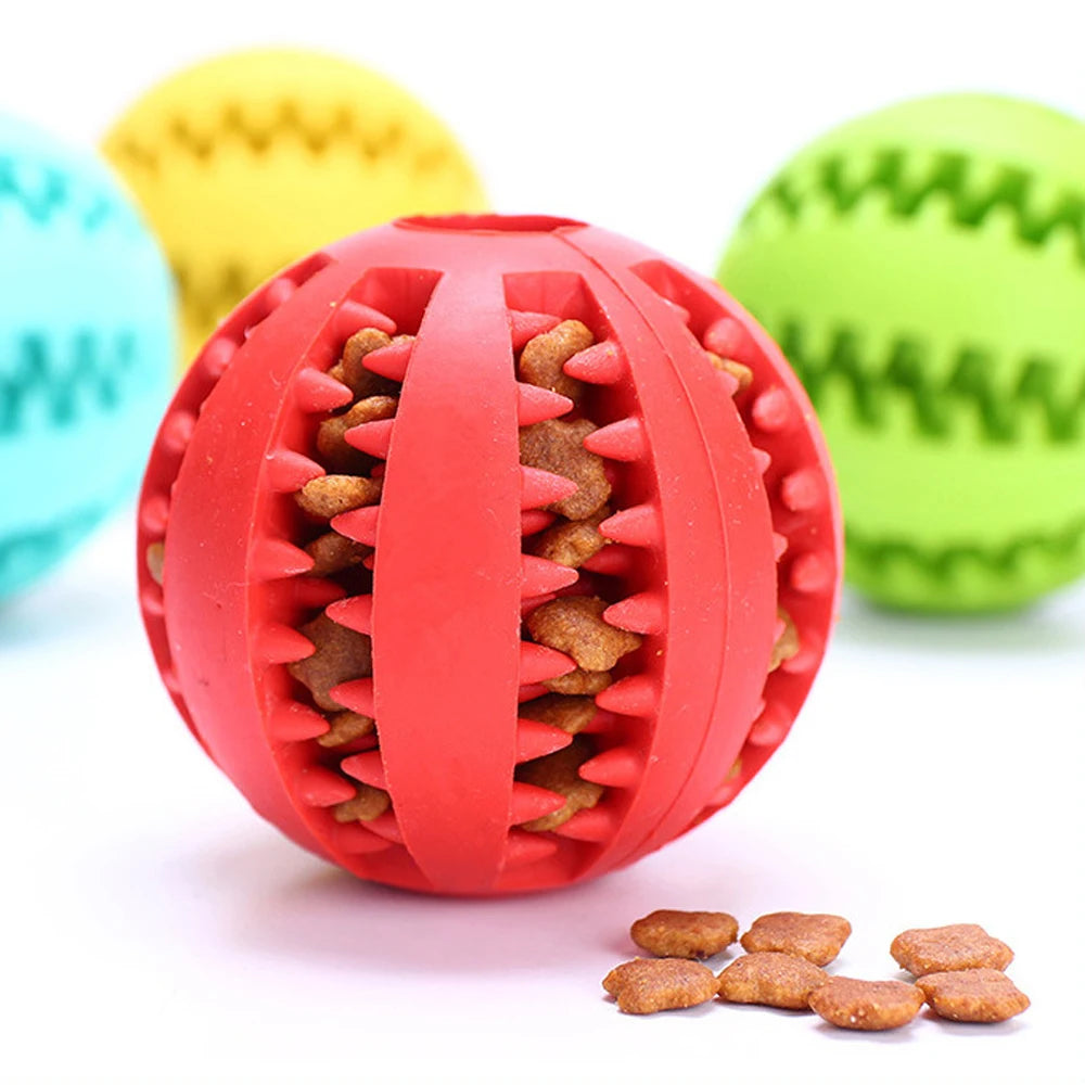 Dog Food Ball Pet Dog Toy Interactive Rubber Balls for Small Large Dogs Puppy Cat Chewing Toys Pet Tooth Cleaning