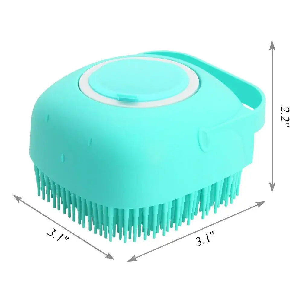 Pet Dog Shampoo Brush 2.7oz 80ml Cat Massage Comb Grooming Scrubber  for Bathing Short Hair Soft Silicone Rubber